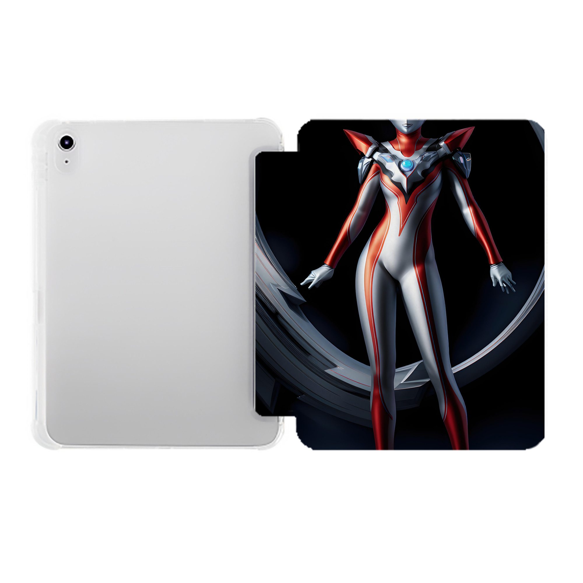 （画像用） ウルトラマン Ultraman IPad ケース ペン収納付き 三つ折りスタンド PUレザー×シリコン 対応機種9.5/10.5/10.9インチ